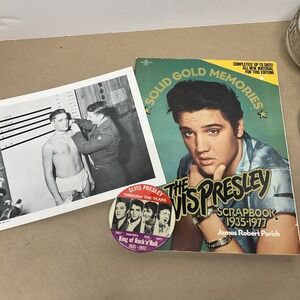 Elvis‎ Presley Memorabilia Scrapbook 77 Repro '77  Elvis Photo In Undies, Pin